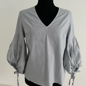 Elegant Gray V-Neck Women's Top